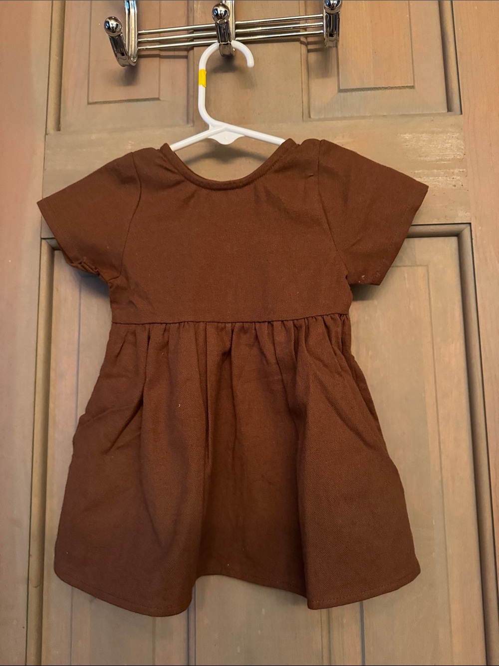 Little Cottonwood Girls Brown Short-Sleeve Cotton Dress - Picture 3 of 4